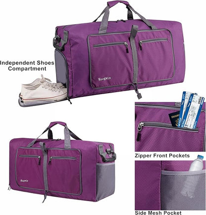 Woogwin Travel Duffel Bag Large Foldable Waterproof Overnight Bag for Beach Swim Bags Pool Sports Gym