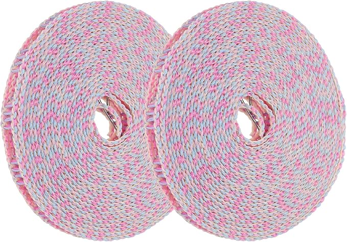 uxcell 2 Pcs Portable Travel Clothesline, 32.8ft Clothes Line Outdoors Travel Hanger Foldable Clothesline Rope with Hooks for Camping Hotel Backyard Home Cruise Ship, Purple