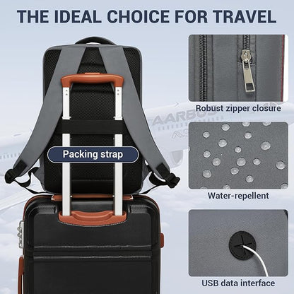 Kono Backpack Carry-on Bag 40x20x25 Carry-on Bag Airplane Travel 20L, 15.6-inch Laptop Backpack, for Men Women, Grey