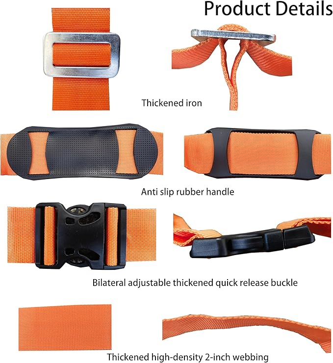 Luggage Straps Suitcase Belts Wide Adjustable Packing Straps, Heavy Duty Strap, 2 PCS 92",Carry on Both Shoulders,2 People by Hand or Shoulder,Moving Box Straps.Orange