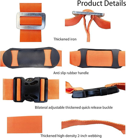 Luggage Straps Suitcase Belts Wide Adjustable Packing Straps, Heavy Duty Strap, 2 PCS 92",Carry on Both Shoulders,2 People by Hand or Shoulder,Moving Box Straps.Orange