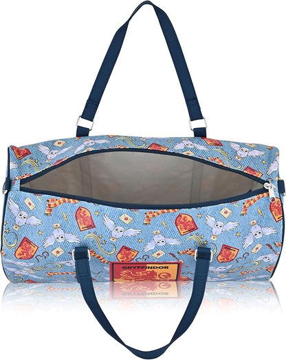 Harry Potter Gryffindor Classic Premium Travel Duffle Bag - Mini 16 Inch Leather Overnight Weekender for Women, Men, Adults