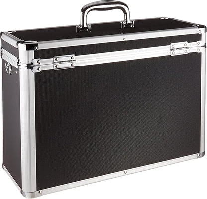 Vaultz File Organizer Storage Box - 14 x 7.25 x 12 Inch Legal Size, Portable Locking Storage Totes with Dual Combination Locks for Filing Office Documents - Black