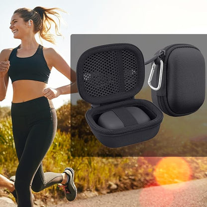 co2CREA Hard Case for Beats Powerbeats Pro 2 with Carabiner Clip, Shockproof Earbuds Storage Box – Protective Travel Cover for Powerbeats Pro 2 Wireless Bluetooth Earbuds (Jet Black Case)