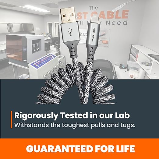 Ventev Helix USB A to USB C High Speed Travel 3 Foot Cable