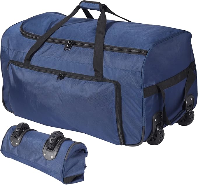 REDCAMP 85L/120L/140L Foldable Duffle Bag with Wheels, Large Travel Duffel Bag
