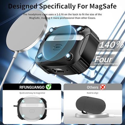 RFUNGUANGO for AirPods Pro 2nd Generation Protective case, 2024 New Space-Themed Protective case. Compatible with Airpods Pro 1/2 and, Works with MagSafe. [Black]
