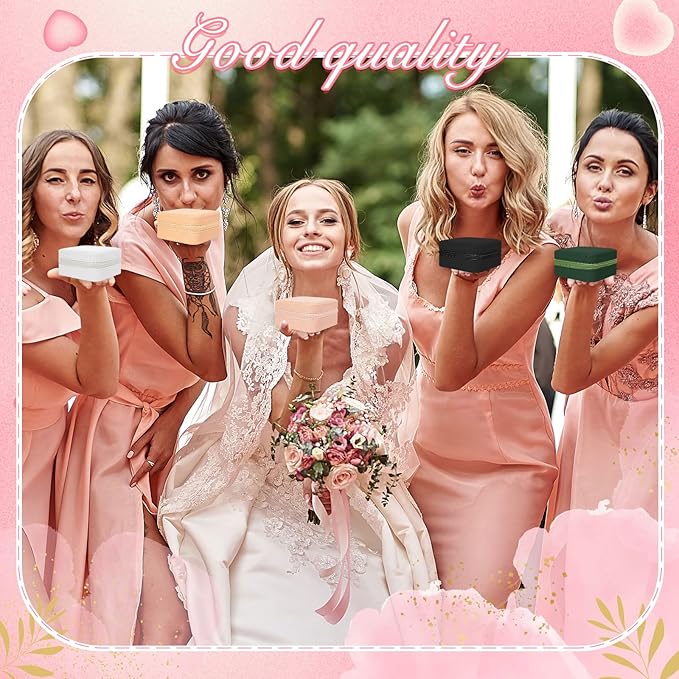 Taiyin 6 Pcs Travel Jewelry Case Box Bridesmaid Gifts Bulk Travel Jewelry Cases Boxes Small Jewels Organizers Mini Accessories Ornaments Storage for Women Girls Wedding Gifts (Multicolored)