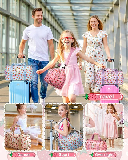 Birthday Gifts for 6-12 Year Old Girls, Custom Duffle Bag for Kids, Stocking Stuffers for Daughter Granddaughter Niece, Overnight Weekender Bag with Shoe Compartment, Weekend Trip Essentials