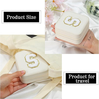 Parima Back to School Jewelry Case, Teen Girls Jewelry Box | High School Travel Accessories | Small Jewelry Box - Letter N, White
