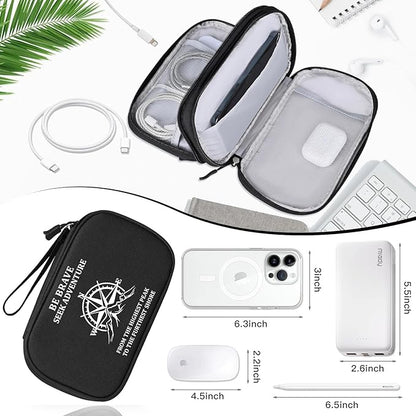 COSHAYSOO Personalized Travel Gifts for Women Men Teen Girl Boy Travelers Who Have Everything, Electronics Cord Cable Organizer Bag Traveling Vacation Cruise Airplane Gadgets Essentials, Compass