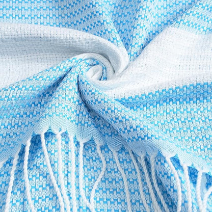 Genovega 6 Oversized Turkish Beach Bath Towel Set Bulk 74"x38" Extra Large Sand Free Quick Dry Swim Camping Pool Clearance Towels Blanket Essentials Adult Multi LightBlue Dot