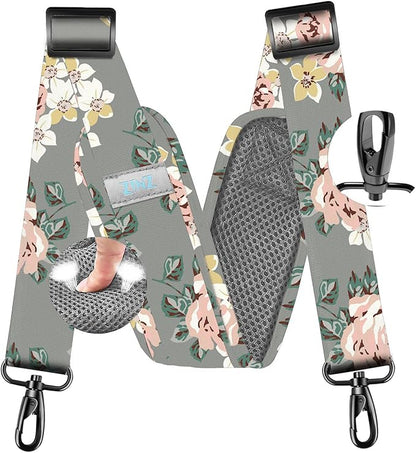 ZINZ 77 Inch Shoulder Strap Univesal Bag Strap with Fixed Pad Ultra Thick Plus Long & Breathable Cushion, Replacement Strap for Bags,Gray Rose