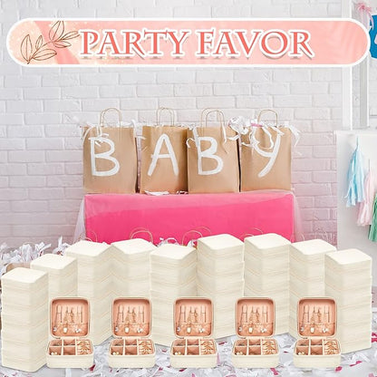 Taiyin 12 Pcs Travel Jewelry Case Box Bridesmaid Gifts Bulk Travel Jewelry Cases Boxes Small Jewels Organizers Mini Accessories Ornaments Storage for Women Girls Wedding Gifts (White)