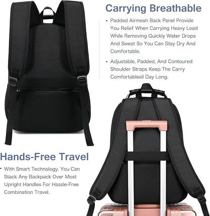 Boavan Laptop Backpack for men, 15.6 inch Laptop Bag with USB Port, Waterproof Travel Work Backpack Purse, Anti-Theft Teacher Nurse Doctor Casual Bookbags Office Business backpack，Orange Black