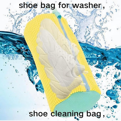 Shoe Cleaning Bag, Sneaker Cleaning Bag, Machine Washable, Reusable Shoe Cleaning Bag for Washing and Drying Sneakers (2-Piece Set) (Gray)