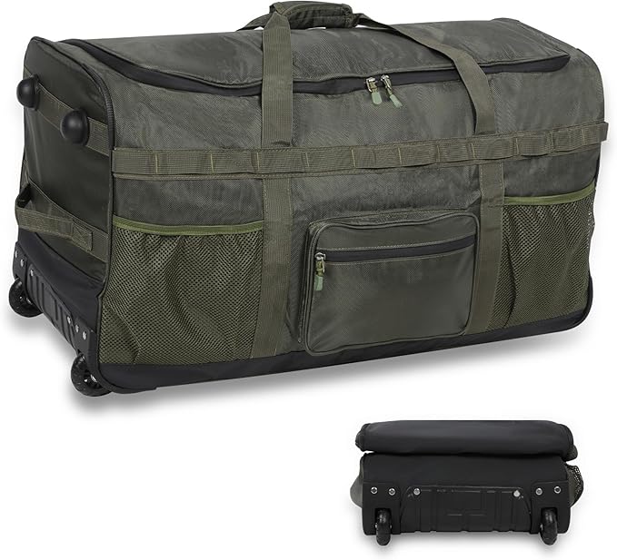 REDCAMP 85L/120L/140L Foldable Duffle Bag with Wheels, Large Travel Duffel Bag