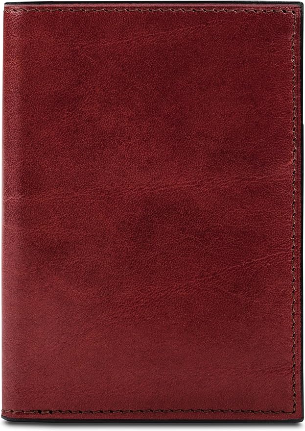 Bosca Old Leather Passport Holder For Men & Women - RFID Blocking, Travel Passport Wallet With Classic Finish, Gift Packaging Included Dark Brown