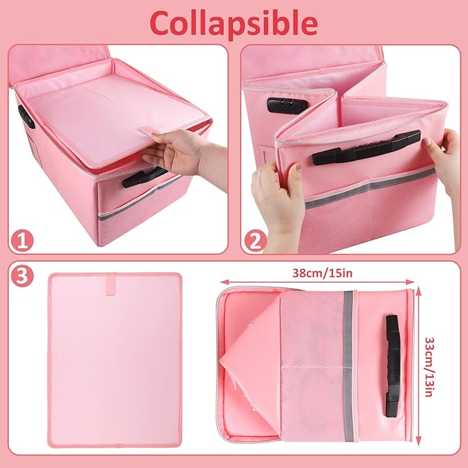 TOMKID Fireproof File Cabinet with Lock, Fireproof Document Organizer Collapsible File Box Filing Cabinet with Handle for Letter Legal Folder Certifications