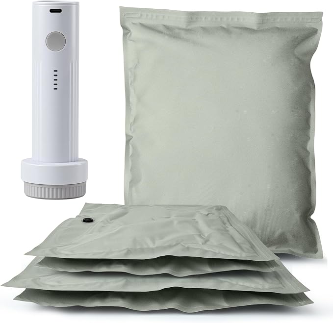Umimile Vacuum Storage Bags with Electric Pump - Space Saver for Travel, Home | Waterproof Oxford Fabric, 80% Compression (4-Pack+ Pump）