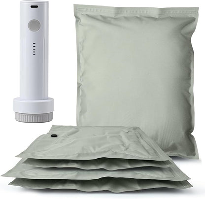Umimile Vacuum Storage Bags with Electric Pump - Space Saver for Travel, Home | Waterproof Oxford Fabric, 80% Compression (4-Pack+ Pump）
