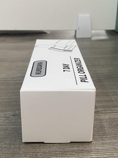 7 Day Weekly Metal Pill Organizer Travel, Kursoaya Premium Aluminum Daily Pill Box, Cute Portable Pill Case, Large Capacity Pill Holder for Supplements, Pills, Vitamins, Medicine (Hunter Green)