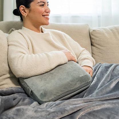 Travel Pillow and Blanket Set - 4-in-1 Ultimate Travel Kit with Memory Foam Pillow, Travel Blanket, Sleep Mask, and Earplugs-Ultimate Comfort and Coziness for Your Journeys - Grey