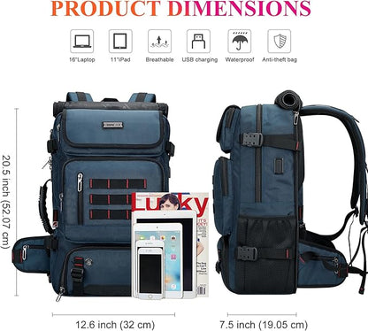 WITZMAN Carry on Travel Backpack for Men Women Airline Approved Convertible Nylon Duffle Backpack Luggage Bag (B682 blue)