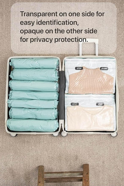 NeatNest 6 Pack Travel Roll-Up Vacuum Storage Bags – 40×60cm (15.7"×23.6"), No Vacuum Needed, Compression Packing Bags for Clothes, Carry-On Luggage, Camping, and Travel