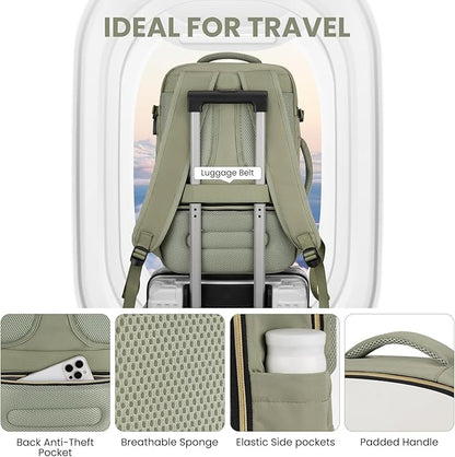 YAMTION 40L Large Travel Backpack for Women,Carry On Luggage with 4 Packing Cubes, Airline Approved Weekender Backpacks for Personal Items fits 17 Inch Laptop