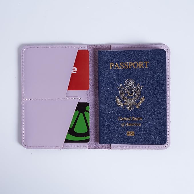 INCARNE US Leather Passport Holder for Travel - Passport Case - Passport Wallet for Men - Passport Cover for Women Sleeve Protector - Travel Essentials Vacation Luggage Travel Gifts - Classic Fuchsia