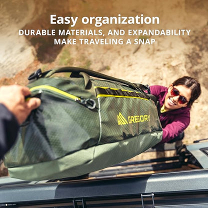 Gregory Alpaca 60L Water-Resistant Adventure Travel/Gear Organization Duffel Bag with Packing Cube Included, Fir Green