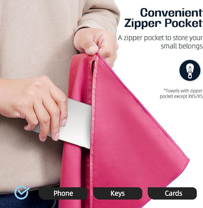 BAGAIL Camping Towel with EVA Case, Compact & Ultra Soft Microfiber Travel Towel - Super Absorbent & Lightweight Quick Dry Towels for Sports, Beach, Gym, Backpacking, Hiking and Yoga