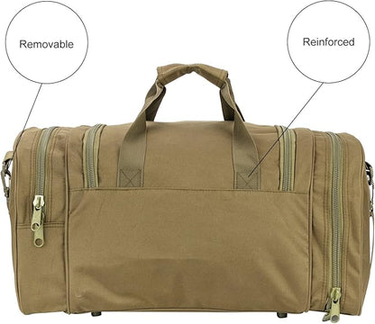 Military Tactical Outdoor Gym Bag Small Duffel Bag with Shoes Compartment for Sports Travel Camping Hunting (A-Green)