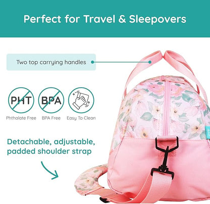 JumpOff Jo by Wildkin Overnighter Duffel Bag – Lightweight Travel Bag for Kids - Floral Watercolor