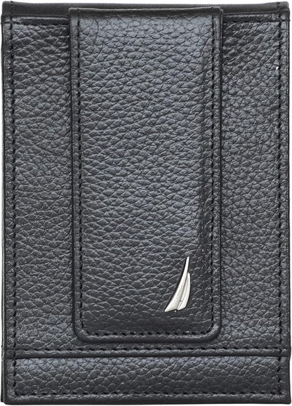 Nautica Men's Slim Wallet | Card Case | RFID Blocking | ID Window | Minimalist | Lightweight | Genuine Leather