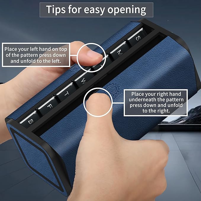 Pill Organizer 2 Times a Day, Am Pm Twice Daily Pill Case, Detachable Large Travel Pill Box 7 Day, Weekly Pill Container for Vitamin Medicine Supplement Fish Oil (Blue)