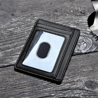 Buffway Slim Minimalist Front Pocket RFID Blocking Leather Wallets for Men and Women - Sand Black