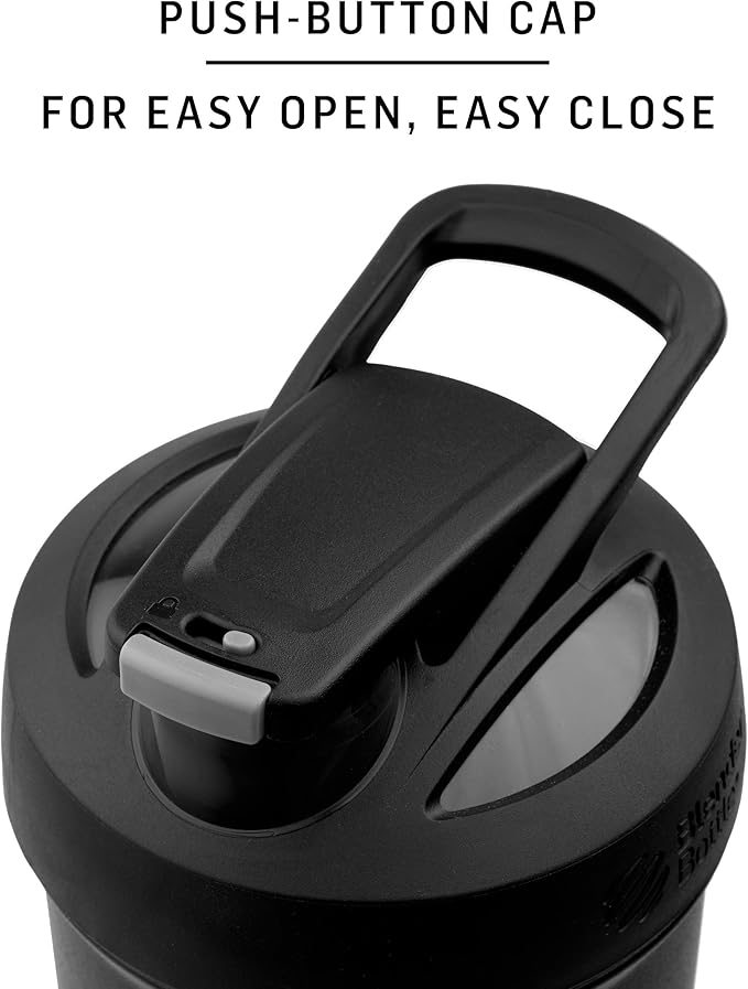 BlenderBottle Justice League Sport Insulated Stainless Steel Shaker Bottle with Wire Whisk, 24-Ounce, Batman – Protein Shakes & Hydration for Athletes & Fitness Enthusiasts, Easy Mixing, Keeps Drinks Cold, Lockable Lid