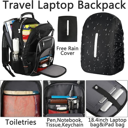 Travel Laptop Backpack,Extra Large Bookbag for Men Women,Basketball Backpack with USB Charging Port RFID Anti Theft TSA Approved Fits 17 Inch Computer Notebook,Water Resistant,College backpack