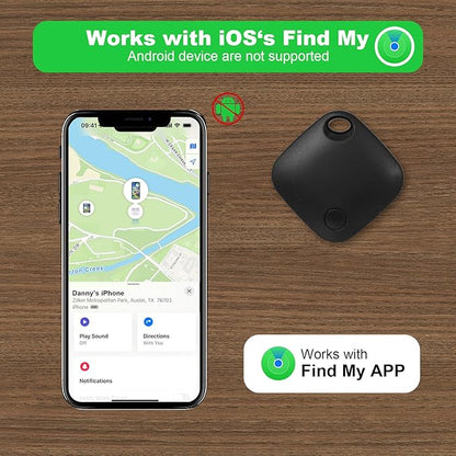 AURTEC Smart Air Tracker for Pets, Vehicles, Keys & Luggage - Compatible with Apple Find My App (iOS Only), Real-Time Global Location Tracking, Long Battery Life, Geo-Fencing,1 Pack