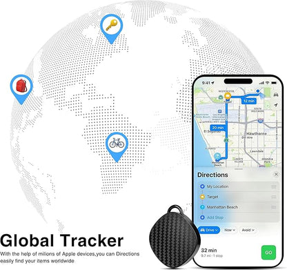 Air Tracker Tags - 4 Pack, Smart Bluetooth Tracker Tag Works with Apple Find My, 100dB Sound, Replaceable Battery, Keys Finder and Item Locator for Bags, Suitcase, Wallet, Backpack, Pet (iOS Only)