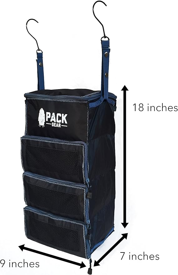 Pack Gear Hanging Carry-On Organizer - Our Standard Hanging Luggage Organizer Fits Any Carry On - Our Packing Cubes For Travel Use Mesh Windows to Make Finding Clothes Easy (Green, S)