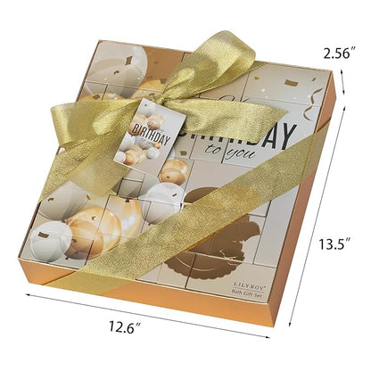 24Pcs Happy Birthday Gifts for Women Mom - Luxury Birthday Presents Spa Gift Set, Bath and Body Gift for Sister Girlfriend Wife Grandma with Necklace, Birthday Gift Set Idea for Women Female Friends