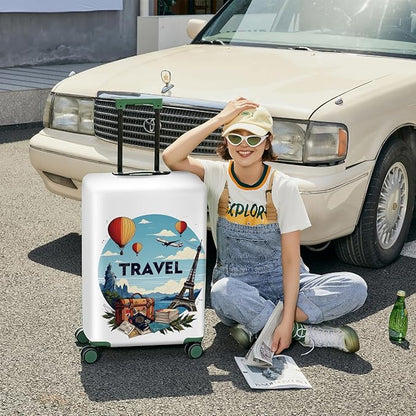 ANNA QUEEN Travel Luggage Cover Suitcase Protector Suitcase Cover Anti-Scratch,Stretchable Bag Cover Washable Durable Polyester with Elastic Hem with Zipper Closure