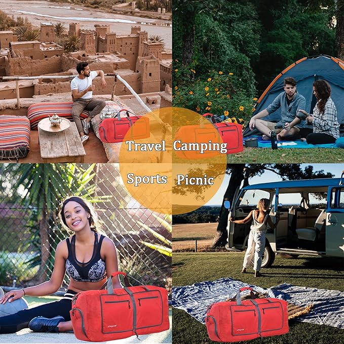 Woogwin Travel Duffel Bag Large Foldable Waterproof Overnight Bag for Beach Swim Bags Pool Sports Gym