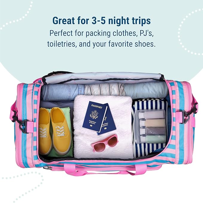 Wildkin Kids Weekender Duffel Bag – Carry-On Size for School, Travel, & Sleepovers