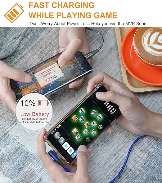 sweguard USB Type C Charger Cable Right Angle [2-Pack,6.6FT] 3.1A Nylon Braided Cord for iPhone 17 16 15 Pro Max Plus iPhone Air Samsung Galaxy S25 S24 S23 S22 S21 S20 Note 20 A15 Flip Pixel LG Moto