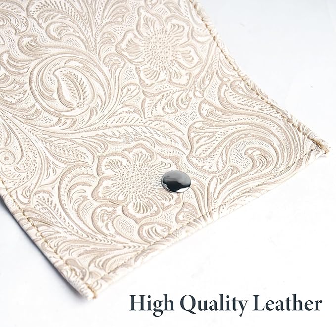 Pill Organizer,LIZIMANDU Weekly Travel Pill Case Box Medication Reminder Daily AM PM, Day Night 7 Compartments,for 4 Times A Day, 7 Days a Week-Includes Leather PU Carrying Case(1-Carved White)