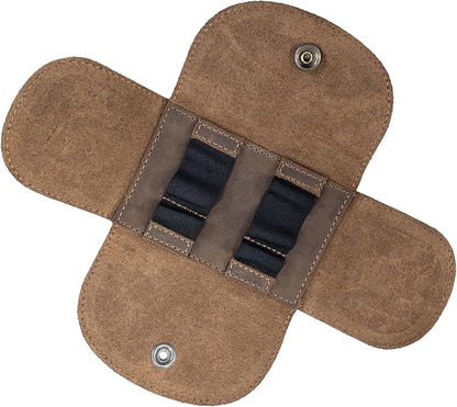 Hide & Drink, Leather Razor Case Wallet, Shaving Accessories, Personal Care Essentials, Handmade :: Bourbon Brown